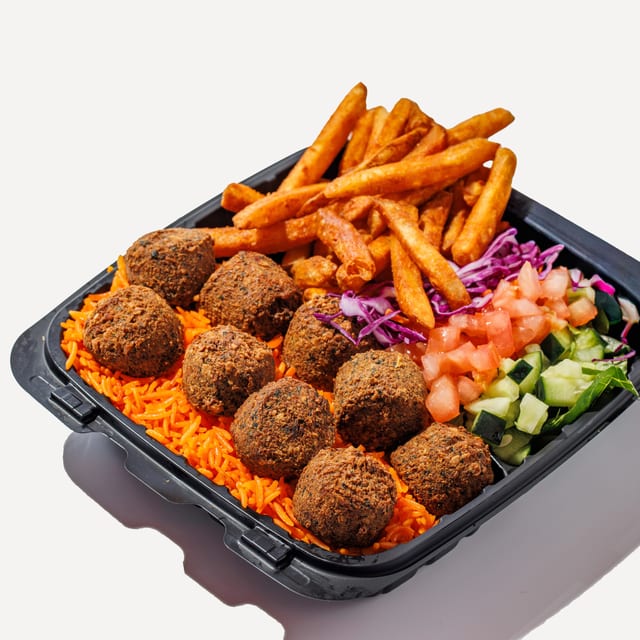 FALAFEL OVER RICE.